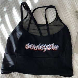 Lululemon back in action bra with dizzy SoulCycle